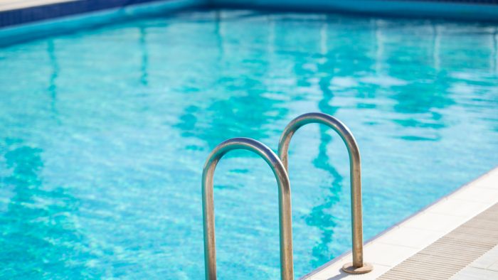stainless steel railings on swimming pool